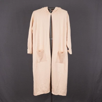 Storybook Knits Women's Size 2X Duster Length Hooded Cardigan Sweater Cream Cozy - Image 1 of 4
