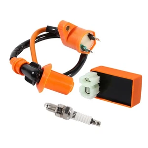 New Racing Performance CDI Ignition Coil Spark Plug For GY6 50 125 150 ATV - Picture 1 of 10