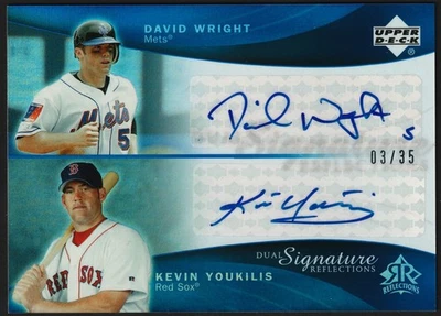 David Wright Kevin Youkilis 2005 UD Reflections Dual Signatures Blue /35 Auto 🔥 - Image 1 of 2