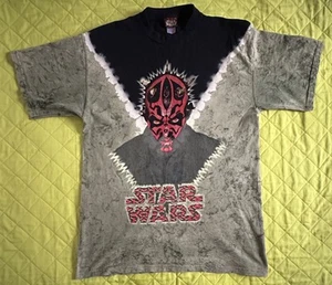 T-shirt STAR WARS Darth Maul multicolore tinta unita 100% cotone taglia L - Foto 1 di 4