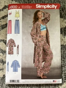 Simplicity 8800 XS-XL EASY Kimono Jacket Baby Doll Top & Crop Bra Robe Pattern - Picture 1 of 2