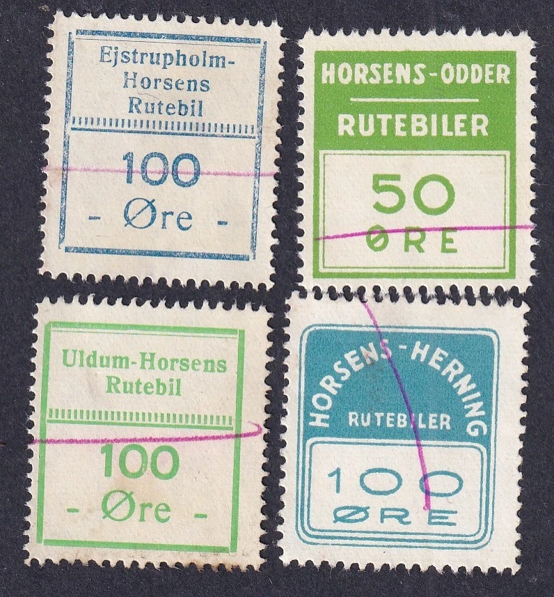 Denmark Local Bus Parcel Stamps  HORSENS HERNING ODDER - Image 1 of 1