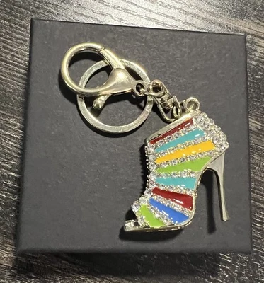 Crystal High Heel Shoe Keychain Handbag Charm - Image 1 of 2