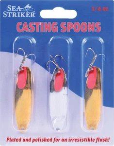 Sea Striker SES25-3PK Casting Spoon with Teaser Tab, 1/4 oz, 2 1/4", 1 - Picture 1 of 1