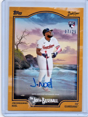Topps X Bob Ross The Joy of Baseball 2025 Jhonkensy Noel radiocontrol naranja automático 25/07 Foto 1 de 2