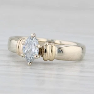 0.35ctw Marquise Diamond Solitaire Ring 14k Yellow Gold - Picture 1 of 10