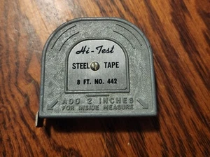 Vintage Hi-Test 8 Fuß Zoll/Fuß weiß Maßband Hergestellt in den USA Nr. 442 - Bild 1 von 3