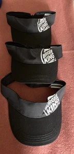 Burger King Vintage Slideback Visor Lot (3) Hats Black O/S AdjustCrew Uniform - Picture 1 of 9
