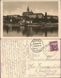 Postcard Leitmeritz Litoměřice Stadt - Dampfer 1930 - Picture 1 of 3