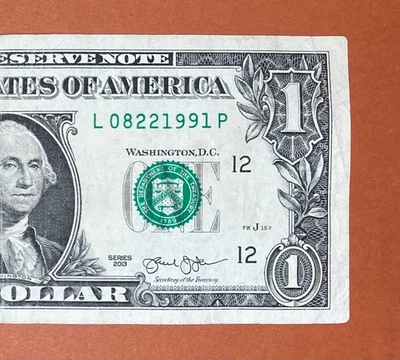 August 22, 1991 (L 08221991 P) Birthday Note $1 One Dollar Bill ` - Image 1 of 3