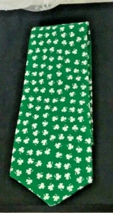 Men's Shamrock Necktie Cotton Blend 59" Free Shipping! EUC - Picture 1 of 3