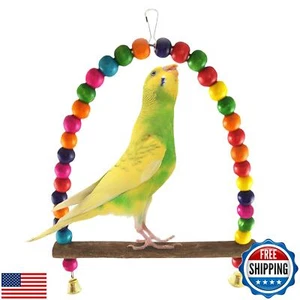 SunGrow Colorful Parakeet Swing Toy with Bells, Cockatiel, Lovebird and Budgi - Picture 1 of 5