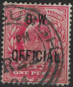 GB 1902-03. 1d. O.W. OFFICIAL FINE USED. SG. O 37. (B424) - Picture 1 of 2