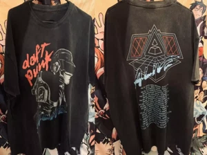 T-shirt Daft Punk Alive Tour nera DOUBLE FACE taglia intera S-5XL - Foto 1 di 3