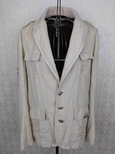 DIESEL Men's Jacket Blazer Beige Military Cotton & Linen Size L (few flaws) - Picture 1 of 24