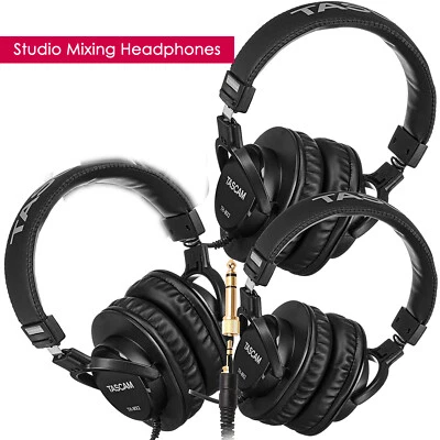 3x NEW TASCAM TH-02 Foldable Recording Mixing Home Studio Headphones - Black