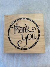 Stampendous Pail Toppers Thank You W047 Wood Mounted Rubber Stamp