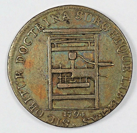 1794 FRANKLIN PRESS TOKEN NICE EF/AU S-672 Cover