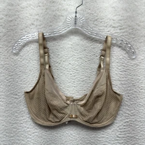 Chantelle Balconette Bra 32DDD Tan Beige Nude Mesh No Padding Underwire Womens - Picture 1 of 7