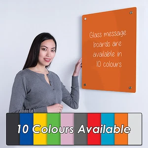 Wonderwall Easy Install Frameless Glass Memo Whiteboard with Magnets - 45x60cm   - Picture 1 of 22