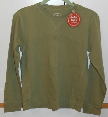 CAMISETA DE BÉISBOL BOY'S LIFE IS GOOD VERDE OLIVA "LIFE IS GOOD" L/S - TALLA 10 (L) Foto 1 de 2
