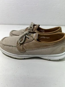 Skechers Größe 8 Go Step Goga Max Bootsschuhe Damen Canvas braun bestickt leicht - Bild 1 von 9