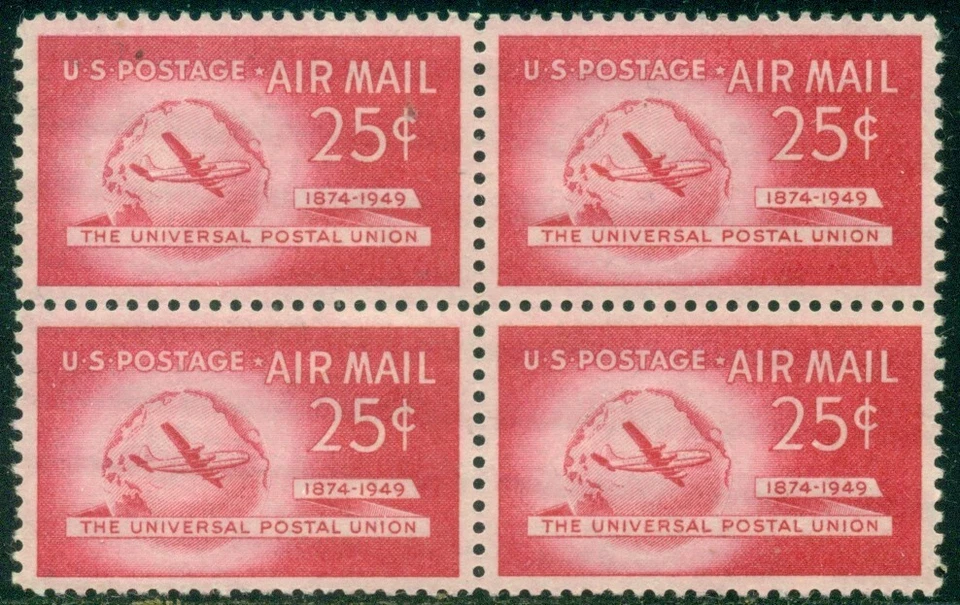 SCOTT # C44 BLOCK OF 4, BOEING STRATOCRUISER/GLOBE, MINT, OG, NH, GREAT PRICE! - Image 1 of 1