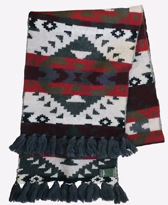 EDDIE BAUER Table Runner Southwestern Navajo Wool Tassels Washable 12.5” x77” - Image 1 of 4