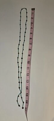 Collar Cuentas Semilla Turquesa Con Semillas Peruanas Marrón Con Borla 17 Pulgadas Foto 1 de 3