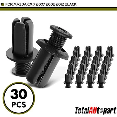 Tornillo de sujeción de 30 piezas para Mazda CX-7 2007-2012 negro 8 mm nailon tipo empuje Foto 1 de 4
