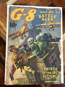 G-8 And His Battle Aces August 1939! Awesome Skeleton Pulp Cover! - Picture 1 of 4
