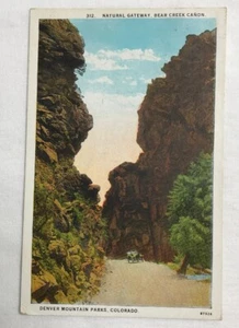 Postal vintage Curt Teich fecha enviada por correo 1929 Denver Mountain Parks Colorado - Imagen 1 de 4