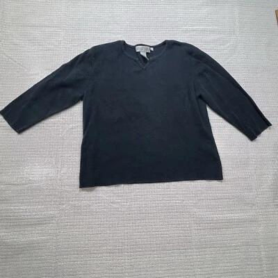 Nomadic Traders Women’s Washed Black Vneck 3/4 Sleeve Knit Sweater - Size XL - Image 1 of 4
