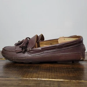 Orvis Men's Tasseled Loafers Brown Leather Size 9 / 668312 Made in Brazil - Picture 1 of 13