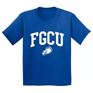 Florida Gulf Coast University Arch Logo Licensed Unisex Youth T-Shirt - Royal - Picture 1 of 6