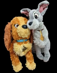 Disney Lady Tramp Plush Toys Soft Cuddly Collectable Vintage Dog Set - Picture 1 of 4