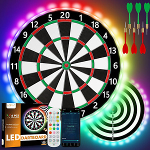 Dual-Sided Dart Game, Light Up Dart Board with APP & Remote LED Dartboard