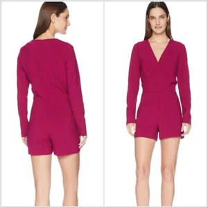 NEW Nicole Miller Artelier Bright Pink Surplice Romper Playsuit UK 16 EUR 44 - Picture 1 of 15