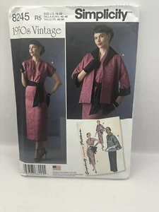 Simplicity Pattern 8245 Vintage 1950s Dress Sash Lined Jacket Size 14-22 R5 - Picture 1 of 6