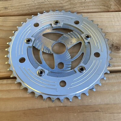 Oldschool 90’s Mongoose BMX Sprocket Power Disc 44 Tooth Chainring Spider Chrome - Image 1 of 4