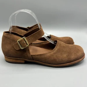 Kork-Ease Tan Suede Leather Mary Janes Closed Toe Shoes Size 8.5M - Picture 1 of 11