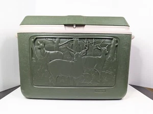 1992 Rubbermaid 12 Gallon Deer Bucks Scene Cooler USA Model 1943/1944/1945/1951 - Picture 1 of 24