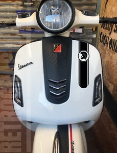 Vespa GTS Legshield Stripes Sticker Decal Scooter Skinhead Mod 300mm BLACK OO1- - Picture 1 of 8
