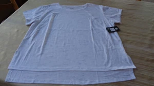 Avia T Shirt Short Sleeves Stretch Oversized Crew Neck White Gray Women's XXL 20 - Picture 1 of 8