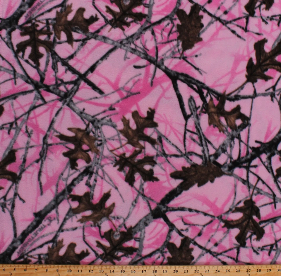Tecido de lã rosa caça camuflagem oculta madeira verdadeira estampa A505.34 - Imagem 1 de 1