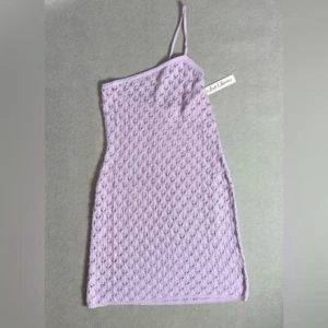 For Love & Lemons Women’s Charolette Pointelle Mini Dress Purple Crochet size M - Imagen 1 de 8