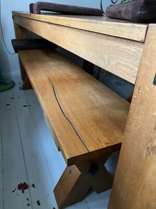 Bank Fredd, hochwertiges Eichenholz, Antik-Look - Bild 1 von 2