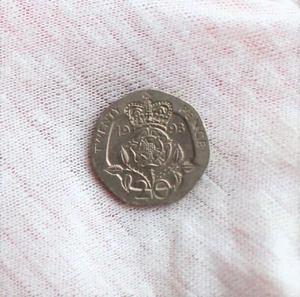 1993 20 Pence; UK; England; Great Britain; Circulated - Picture 1 of 2