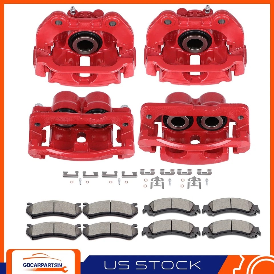 Pinzas de freno delanteras traseras con pastillas de cerámica para Chevrolet Suburban 1500 2000-2002 Foto 1 de 1