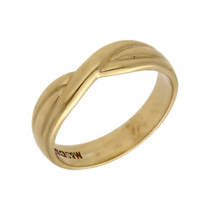 Gebrauchter eleganter Ring 9 kt Gelbgold Crossover Wave Größe: P 9 kt Gold für Sie - Bild 1 von 1